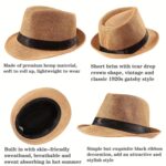 THE BOW TIE HOUSE Modern Dapper Fedora hat for Kids - Vintage Western Formal Style-Beige(1-6 Years) - Image 4