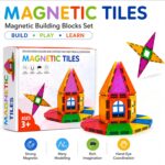 Magnetic Tiles Building Blocks Set for Kids, 33 Pieces | Strong Magnetic Construction Toy with Idea Book | STEM Educational Learning Toy | Creative Building Blocks | Non-Toxic ABS | Ages 3+ - Image 3