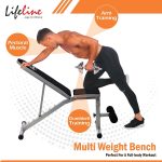 Life Line LB 311 Adjustable Gym Bench for Home | 8-Levels Flat, Incline & Decline Workout Bench with Leg Support | Full Body Strength Training Bench Press for Home Gym | Free Installation Assistance - Image 5