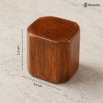 Bmado Wooden Paperweight (5.5 x 5.5 cm) | Handmade Solid Wood Paper Weight, Natural Wood Grain Texture, Desk Accessory, Home & Office Decor, Study Table Accessory, Gift Item - Brown - Image 3