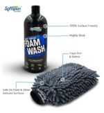 SOFTSPUN Microfiber 1Ltr Car & Bike pH Neutral Premium Liquid Shampoo+1700gsm 1pc Double Side Glove Grey Combo | Extra Suds, Removes Tough Dirt & Grime | Works with Bucket & Foam Cannon - Image 3