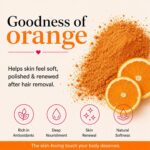 4 in 1 Orange Body Hair Removal Powder Mask for Women & Men Instant Painless Hair Removal Tan Removal Exfoliation & Skin Nourishment No Heat No Strips Painless Full Body Wax Powder (80g) - Image 3