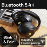 GOBOULT Flex On Ear Bluetooth Headphones with 80H Playtime, 40mm Bass Drivers, Zen™ ENC Mic, Type-C Fast Charging, BT 5.4, AUX, 60ms Low Latency, IPX5, Wireless Headphone(Jet Black) - Image 8