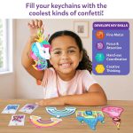 Skillmatics Shake-its – Unicorns & Princesses, Glitter Craft Kit for Kids | DIY Arts & Crafts with Keychains, Mess-Free Activity, Travel Toy, Birthday Gift for Girls & Boys Ages 4, 5, 6, 7, 8, 9 - Image 2