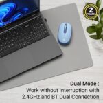 ZEBRONICS Groot Wireless Mouse, Dual Mode (2.4GHz + BT), Upto 1600 DPI, Silent Operation, 3 Buttons, Comfortable & Ergonomic, for Mac | Laptop | Computer, with 2 Years Warranty (Blue) - Image 2