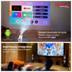 Lifelong Electronics Lightbeam Smart LED Projector | Android 14, 1080P & 4K Ultra HD Support, 4000 Lumens | All OTT Apps (Netflix, Prime, Jio etc.) | Auto Keystone, WiFi/BT, HDMI, Cast, 150” Screen - Image 5