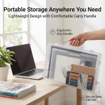 Plastic Portable File Folder Case Transparent Documents Lockable Boxes for A4 Sheet, Photos, Magazines, Cards Organizer for Envelopes, Certificates 37X22X5.5 cm Pack of 2 - Image 6