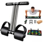 ODDISH Way to Fitness Tummy Trimmer & 9-in-1 Push-Up Board Combo | Full Body Home Workout Combo Kit for Men & Women | Abs, Chest, Arms, Core Strength Fitness Equipment | Portable Gym Set | Black