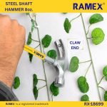 RAMEX Steel Shaft Hammer 8 Oz - Forged Steel Head for Superior Strength & Durability - Carpenter Tools for Wood Work, Home and Professional, 2 in 1 Combination Claw & Flat Head, 400gm (Pack of 1), DIY - Image 6