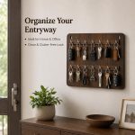 Wooden Key Holder Wall Mounted Hook Hanger | Brown | Premium Wall Hanging Key Organizer | Key Chain Holder for Home, Office, Kitchen, Hostel, Hotel (14 Hook Key Hanger) - Image 5