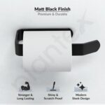 Plantex Space Aluminium Toilet Paper Roll Holder/Tissue Paper Holder/Toilet Tissue Paper Holder for Bathroom Accessories (Black) - Image 2