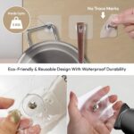 Zulaxy Photo Frame Hooks for Wall Without Drilling, 10 Pack Self Adhesive Hooks for Wall Heavy Duty Strong Nail Free for Hanging Photo Frame (Hanging Hook, Transparent) Stainless Steel - Image 2