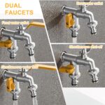 TecoKart® Garden Tap 1/2 Inch Brass Hose Splitter, Dual Outlet Outdoor Faucet with 2-Way Valve & Individual Control, Frost-Proof Double Tap for Efficient Water Distribution, Hose Connector Compatible - Image 7