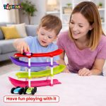 Toyshine Racer Ramp Toy With 4 Cars, 4 Ramps And Race Track For 1, 2, 3 Toddlers, Boys & Girls Educational Vehicle With Figures - Image 4