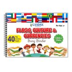 Laadan Flags, Culture & Currencies Busy Binder | Busy Book for Kids Ages 3-6 | Geography Learning Toy | Montessori Method | Educational Travel Toy, Toddler Quiet Book, Early Learning Educational Gift