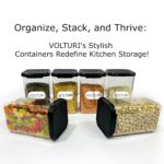 VOLTURI Air Tight Containers for Kitchen Storage (Pack of 6, 1200 ML), Kitchen Storage Box, Airtight Container Set, Fridge Storage Containers for Pulses, Cereals, Grains, Fruits, Vegetables - Image 5