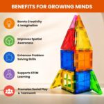 Magnetic Tiles Building Blocks Set for Kids, 33 Pieces | Strong Magnetic Construction Toy with Idea Book | STEM Educational Learning Toy | Creative Building Blocks | Non-Toxic ABS | Ages 3+ - Image 6