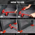 Furniture Lifter/Shifter Tool - 4 Pcs 3.9"x3.15" Slides Kit, Move Roller Tools Max Up for 150KG/331LBS, 360 Degree Rotatable Pads, Easily Redesign and Rearrange (Pack of 1) - Image 5