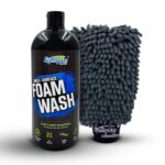 SOFTSPUN Microfiber 1Ltr Car & Bike pH Neutral Premium Liquid Shampoo+1700gsm 1pc Double Side Glove Grey Combo | Extra Suds, Removes Tough Dirt & Grime | Works with Bucket & Foam Cannon