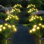 Solar Garden Lights, 2-Pack Dual Mode LED Solar Mushroom Lights, Waterproof Firefly Outdoor Decor for Yard, Patio, and Pathway – Warm White Jellyfish Ambiance (1) - Image 3
