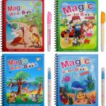 Toy Imagine 4-Pack Water Magic Coloring Books with Refillable Pens | Reusable No Mess Magic Reveal Activity Book for Kids | Educational Drawing Toy, Fine Motor Skills, Quick Dry Travel Friendly
