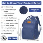 Motherly Patented Baby Diaper Bag Backpack for Moms | Water-Resistant Maternity & Baby Travel Bag with Multiple Pockets | Hospital Bag for Newborn Essentials (Budgetbee, Navy Blue) - Image 7