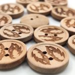 Wooden Sewing Buttons 2 Hole Laser Printed Clothing Art and Crafts DIY Projects Designer Ladies Dress Kurtis Sleeves Seweater Jackets (726 - Wooden Leaf Design 20pcs) - Image 4