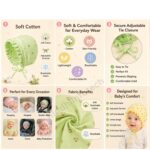 RiddhiInfotech Adjustable Tie Knot Hosiery Cotton Baby Cap for Newborn Boys & Girls | Soft Breathable Infant Head Cap | Skin-Friendly Cotton Baby Hat | 0–3 Months | Multicolour - Image 5