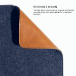 DailyObjects Premium Vegan Leather Mini Desk Mat Organiser | Anti-Skid | Anti-Slip | 63 * 28 cm | Reversible Desk Spread Turf Desk/Laptop Mat for Work from Home/Office/Gaming | Turf Felt - Blue - Image 3