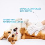 Barkbutler x Fofos-8 Waterless Dogs Shampoo Infused Dog wet wipes & Cat wipes | Deep Cleansing pet wipes | Non-Alcoholic& Lick friendly dog Wipes| High Water-Lock Property|5 Finger Glove Design |White - Image 2
