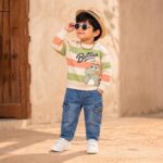 Krishn Creations Kids Clothes for Boys | Printed Cotton Full Sleeves Sweatshirt and Denim Pants Clothing Set | Casual Baby Boy Dress - Image 5
