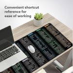 AGARO Keyboard Shortcut Deskmat, Extra Large Desk Mouse Pad with Windows & Office Shortcuts, Anti-Slip Rubber Base, Smooth Fabric Surface, Waterproof, Durable & Ideal for Office, Home & Students - Image 2
