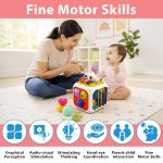 Kidsmate Montessori 7-in-1 Activity Cube for Babies 12-18 Months | Sensory Busy Cube Toy for Toddlers | Shape Sorter Learning Toy | Fine Motor Skills Development | Educational Gift for Boys & Girls - Image 6