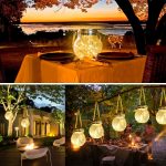 Tremdwoto Hanging Solar Lantern Lights, Outdoor Waterproof Cracked Glass Round Ball Lamp, Garden Globe Warm White LED Light for Landscape Walkway Backyard Yard Patio Lawn Pathway Decoration(4.7inch) - Image 5
