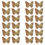 Wooden Butterfly Shape Buttons 2 Hole Sewing Buttons for Fashion/Replacement/Decorative/Jackets/Kurtis and Also Used DIY Art and Craft item (712 - Wooden TIGER BUTTERFLY Buttons 24 pcs)