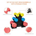 Amazon Brand - Symactive Neoprene Coated Dumbbell Combo with Stand 15 Kg, Set of 2 (1.5 Kg, 2 Kg, 4 Kg) - Image 3