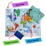 CocoMoco Kids Play Passport for Kids, Geography Educational Toy Activity Kit with Reusable Stickers and World Map, Birthday Return Gift for Kids Ages 4-11 Year olds - Image 4