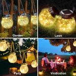 Tremdwoto Hanging Solar Lantern Lights, Outdoor Waterproof Cracked Glass Round Ball Lamp, Garden Globe Warm White LED Light for Landscape Walkway Backyard Yard Patio Lawn Pathway Decoration(4.7inch) - Image 4