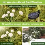 Solar Garden Lights, 2-Pack Dual Mode LED Solar Mushroom Lights, Waterproof Firefly Outdoor Decor for Yard, Patio, and Pathway – Warm White Jellyfish Ambiance (1) - Image 4