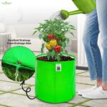 Anandi Green's Premium HDPE Uv Protected 260 GSM Round Shaped Green Colour Plants Grow Bags Suitable for Terrace and Vegetable Gardening 12x12 Inch Pack of 5 Grow Bags - Image 4