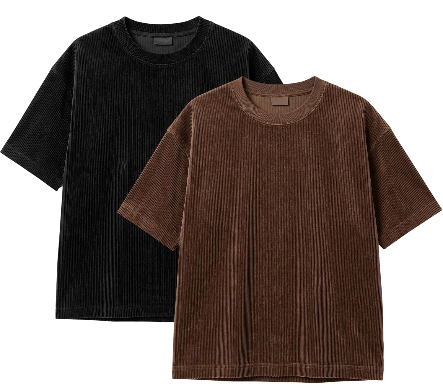 819qEzvbZ3L._SL1500_.jpg RodZen® Oversized Fit Half Sleeves Round Neck Textured Polycotton T-Shirt for Women/Girls (Pack of 2) - Image 1