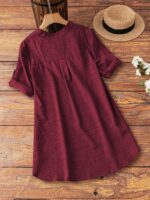 TADKEE Women's Linen Blend Solid Regular Fit Tunic Top | Kurti for Women - Image 4