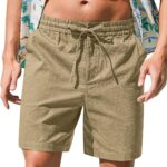 Vogaan Men's Cotton Linen Shorts | Comfortable Breathable Casual Summer Shorts for Men