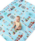 FIRSTCRY INTELLISKILLS Extra Large 6.5x4.5 ft Reversible Baby Play Mat for Babies,Animal Party Theme,Foldable Crawling Mat, Floor Mat for Baby & Toddlers,Anti-Skid, 0.6cm Thick, Multicolor, 1 Count - Image 2