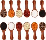 Small Wooden Salt Spoon - 8 Pack Mini Wood Spoon with Short Handle, Perfect for Small Jars of Jam, Spices, Condiments, Seasoning, Sugar, Honey, Coffee, Tea, Mustard, Ice Cream, Milk Powder