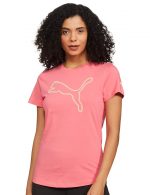 Puma Women's Sporty Graphic T-Shirt 6 | 100% Cotton Regular Fit T-Shirt with Bold Puma Cat Print for Women | Soft & Breathable Crew Neck Tee for Sporty Looks, Travel & Everyday Street Style