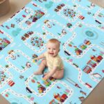 FIRSTCRY INTELLISKILLS Extra Large 6.5x4.5 ft Reversible Baby Play Mat for Babies,Animal Party Theme,Foldable Crawling Mat, Floor Mat for Baby & Toddlers,Anti-Skid, 0.6cm Thick, Multicolor, 1 Count