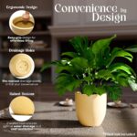 YUCCABE ITALIA FOXB PCUP 10 INCH Pots for Plants Durable Polymers Lightweight Indoor Outdoor Flower Pot Gamla Tree Planter Container Planters for Living Room, Balcony, Garden, Office (Beige, 10 Inch) - Image 4