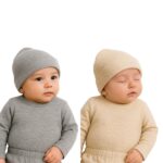 Baby Winter Beanie Hat Skullcap for Newborn to 24 Months Combo Pack of 2 Plain Multicolor Soft Cotton Warm Wear for Boys & Girls