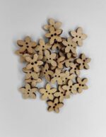 Ekta Enterprise Maple Wood Laser Cut Flower Fancy Wooden Button Dia. 15mm, 2 Holed Buttons for Clothing,Designer Collection of Ethnic Ware, Sewing, DIY Art and Craft Pack of 50 - Image 2